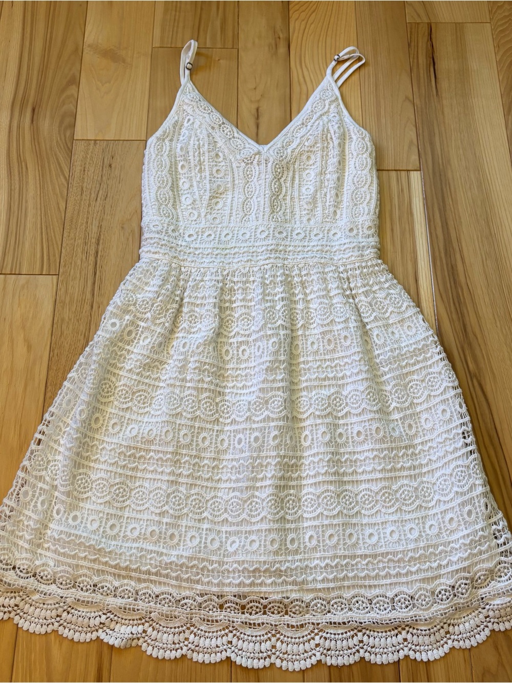 Abercrombie & Fitch White Crochet Lace Cotton Mini Dress
